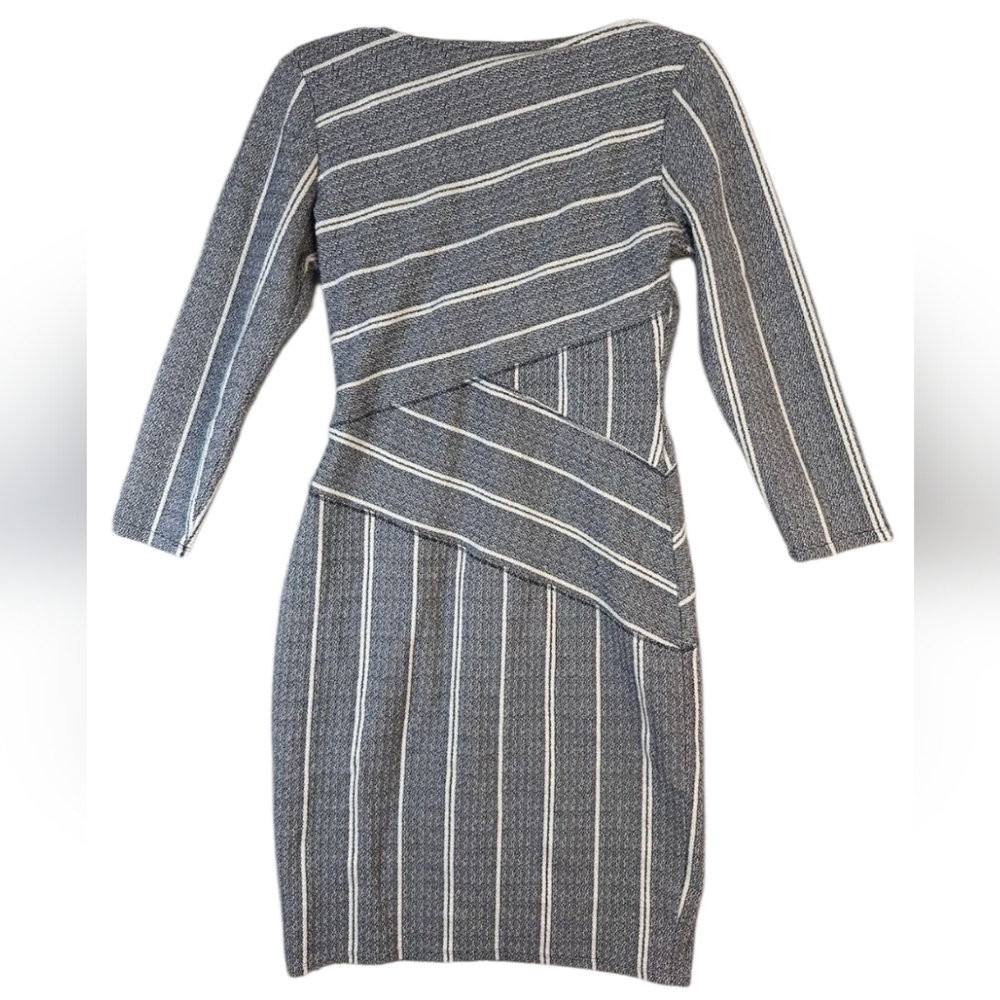 Anthropologie Maeve Amelia Column Stripe Faux Wrap Dress Sz.S - Picture 4 of 7